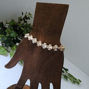 Tricolor Gold Filled Clover Bracelet